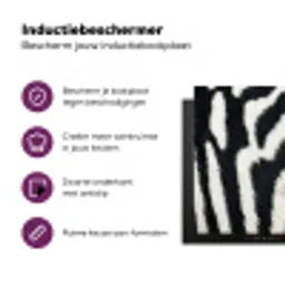Zebra - Vacht - Klassiek - Zwart - Wit Inductie beschermer vinyl 3mm middel -zzzzzzz-cc-usp