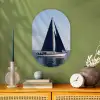 Zeilboot - Zee - Blauw Wandcirkel Ovaal Forex klein -sfeer2