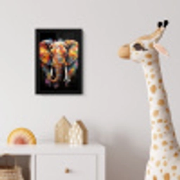 Olifant - Graffiti - Zwart - Dieren - Kleuren fotolijst zwart zonder passe partout klein -usfeer4_kinderkamer