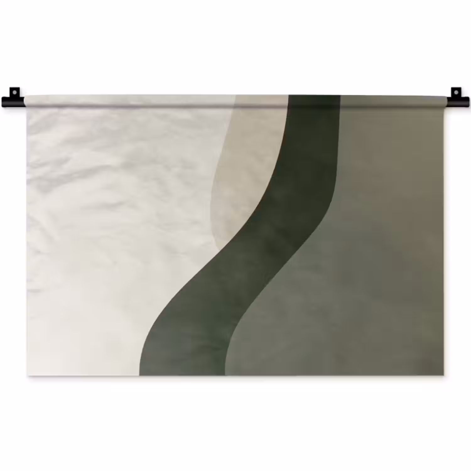 Wandkleed - Japandi - Groen - Abstract - Modern