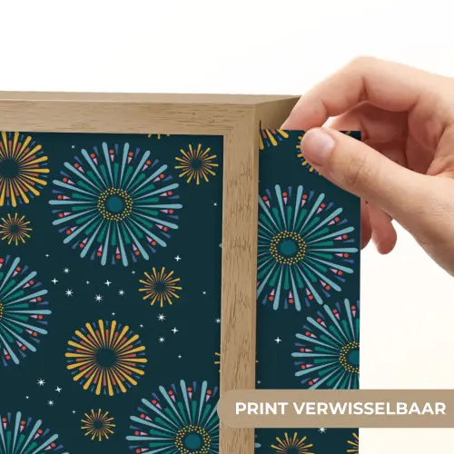 Blauw - Patroon - Retro Light Box met batterij (Wandlamp) middel 907 -USP_websiteprintNL