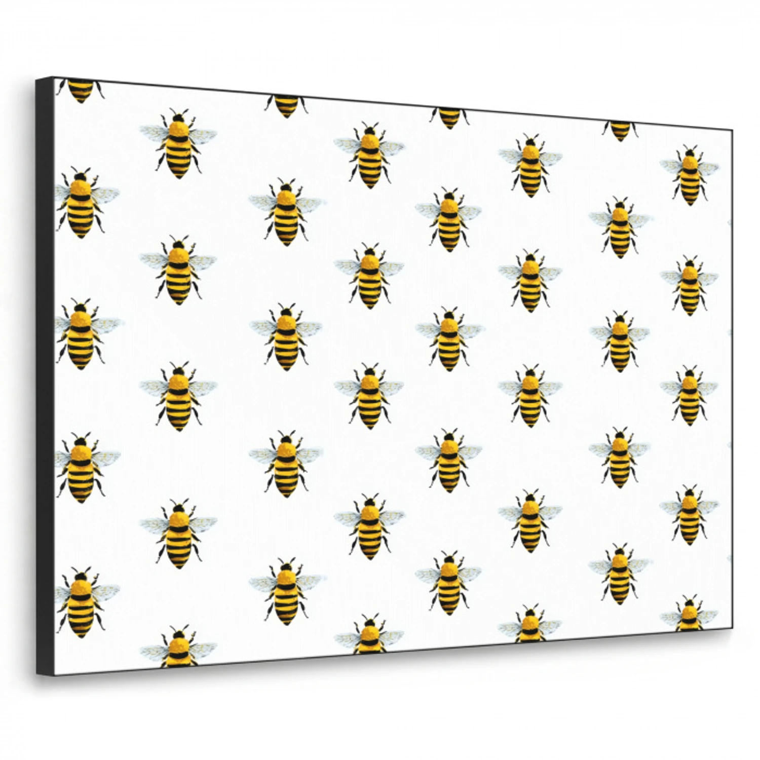 Bijen - Tijdloos - Wit Textielframe zwart klein 947 -3d
