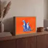 Luipaarden - Stippen - Oranje Light Box met batterij (Wandlamp) middel -sfeer2