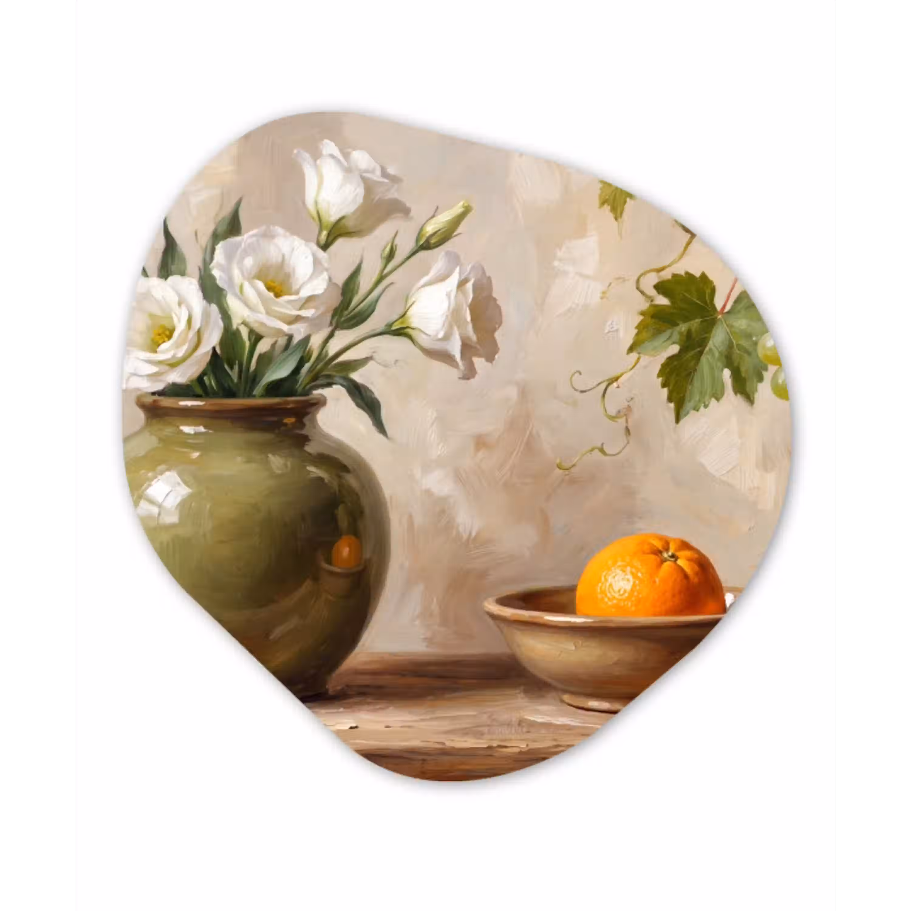 Bloemen - Fruit - Stilleven Wandcirkel Organisch Forex 3mm klein -3d
