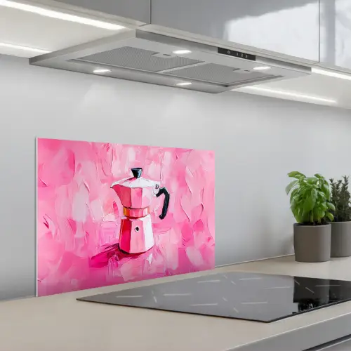 Roze - Verf - Coffee keuken achterwand spatscherm klein -3d_schuin
