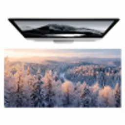 Bos - Bergen - Goud - Winter - Warm Muismat XXL klein -zzz3d
