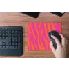 Zebraprint - Roze - Oranje - Dierenprint muismat rubber klein -toetsenbord
