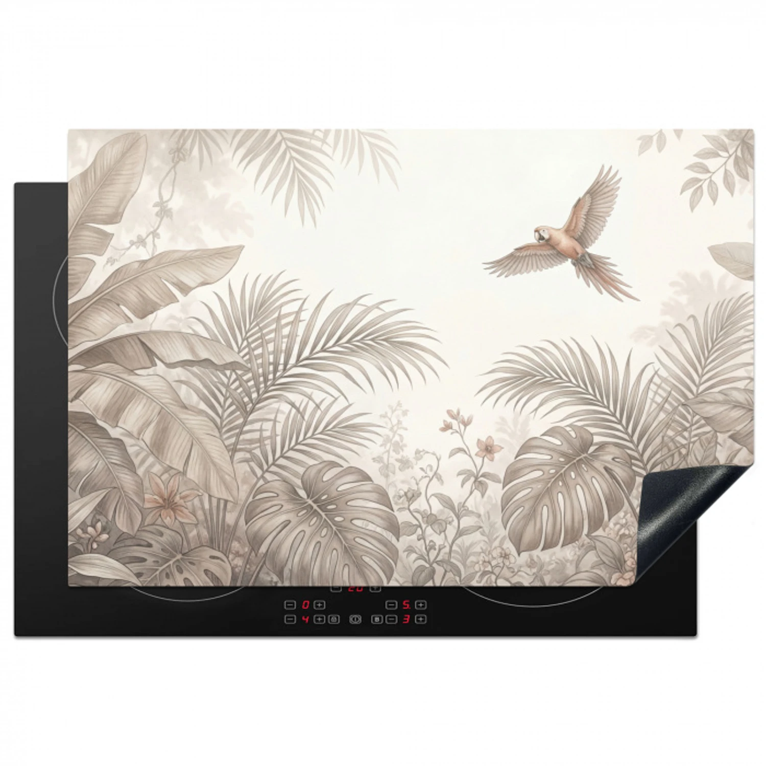 Papagaai - Jungle - Tropisch Inductie beschermer vinyl 3mm klein -3d