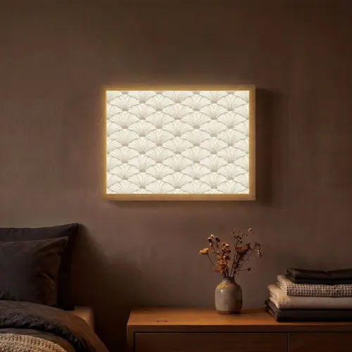 Klassiek - Art - Beige Light Box met batterij (Wandlamp) middel 907 -sfeer4