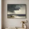 Kust - Golven - Rots - Storm Textielframe zwart klein -sfeer2
