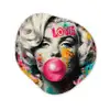 Vrouw - Kauwgom - Graffiti - Neonkleuren Wandcirkel Organisch Forex 3mm klein -3d