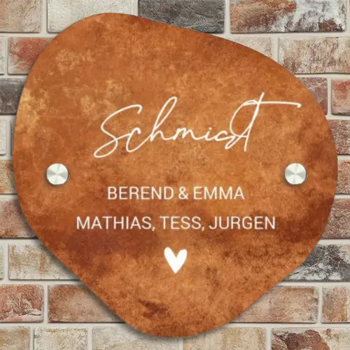 Roest - Sierlijk Naambord Organisch middel -sfeer10