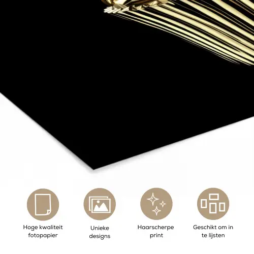 Cupcake - Eten - Goud - Zwart poster papier klein -closeup_NL