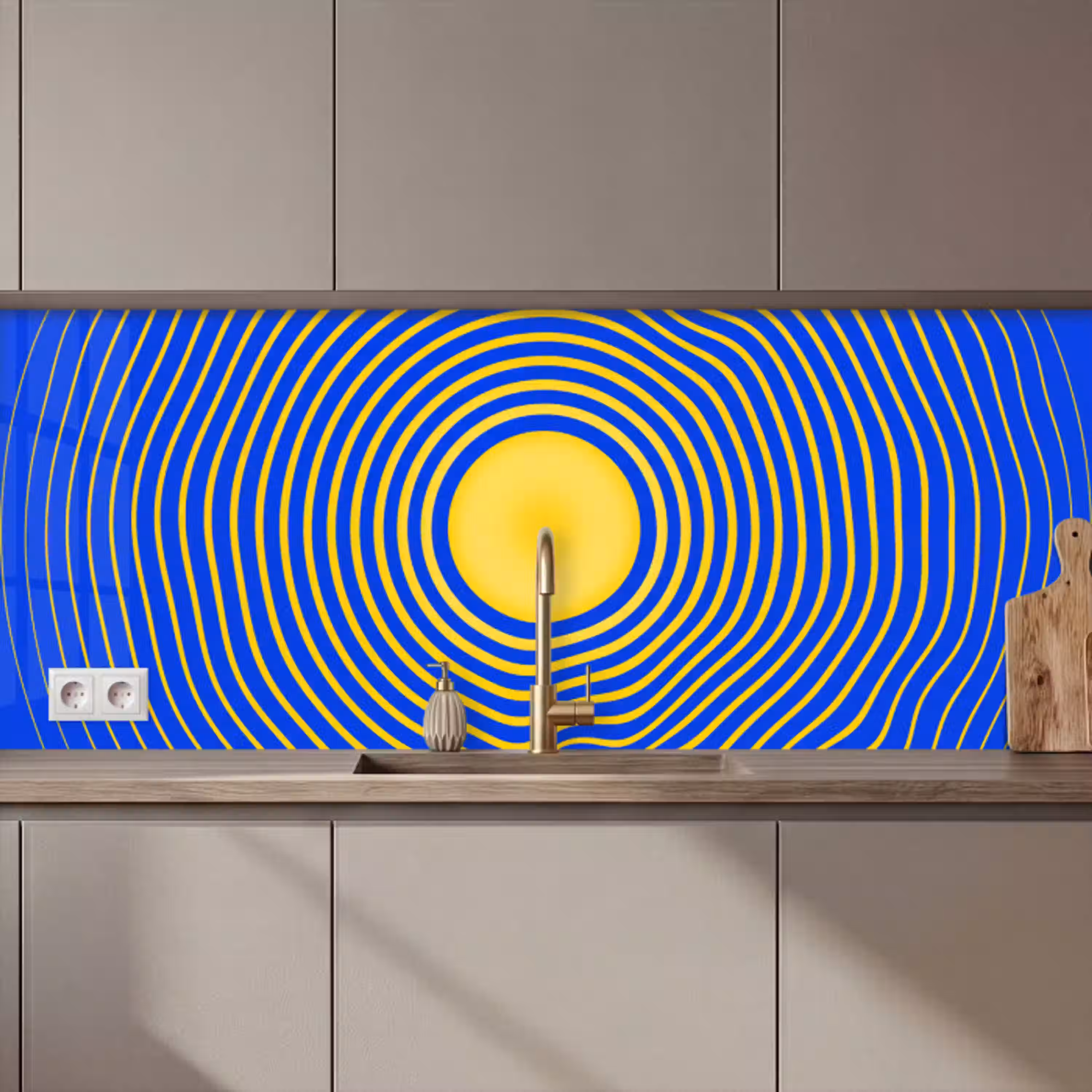 Abstract patroon - Blauw keuken achterwand 2 middel zz_3dshopping