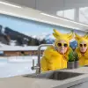 Vrouwen - Bananen - Geel keuken achterwand 2 middel -3d_schuin