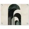 Bogen - Donkergroen - Lijnen tuinposter los doek klein -3d