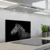 Zebra - Dier - Zwart keuken achterwand spatscherm klein -3d_schuin