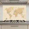 Wereldkaart - Realistisch - Beige keuken achterwand spatscherm klein -3d_website