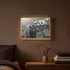 Schotse hooglander - Kalf - Zwart - Wit Light Box met batterij (Wandlamp) middel -sfeer4