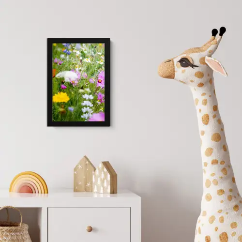 Bloemen - Natuur - Groen - Gras - Paars - Wit fotolijst zwart zonder passe partout klein -usfeer4_kinderkamer