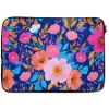 Bloemen - Blauw - Roze laptophoes neopreen klein -zkaufland3dotto