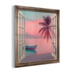 Doorkijk - Strand - Palmboom - Tropisch plexiglas 5mm klein -z3d