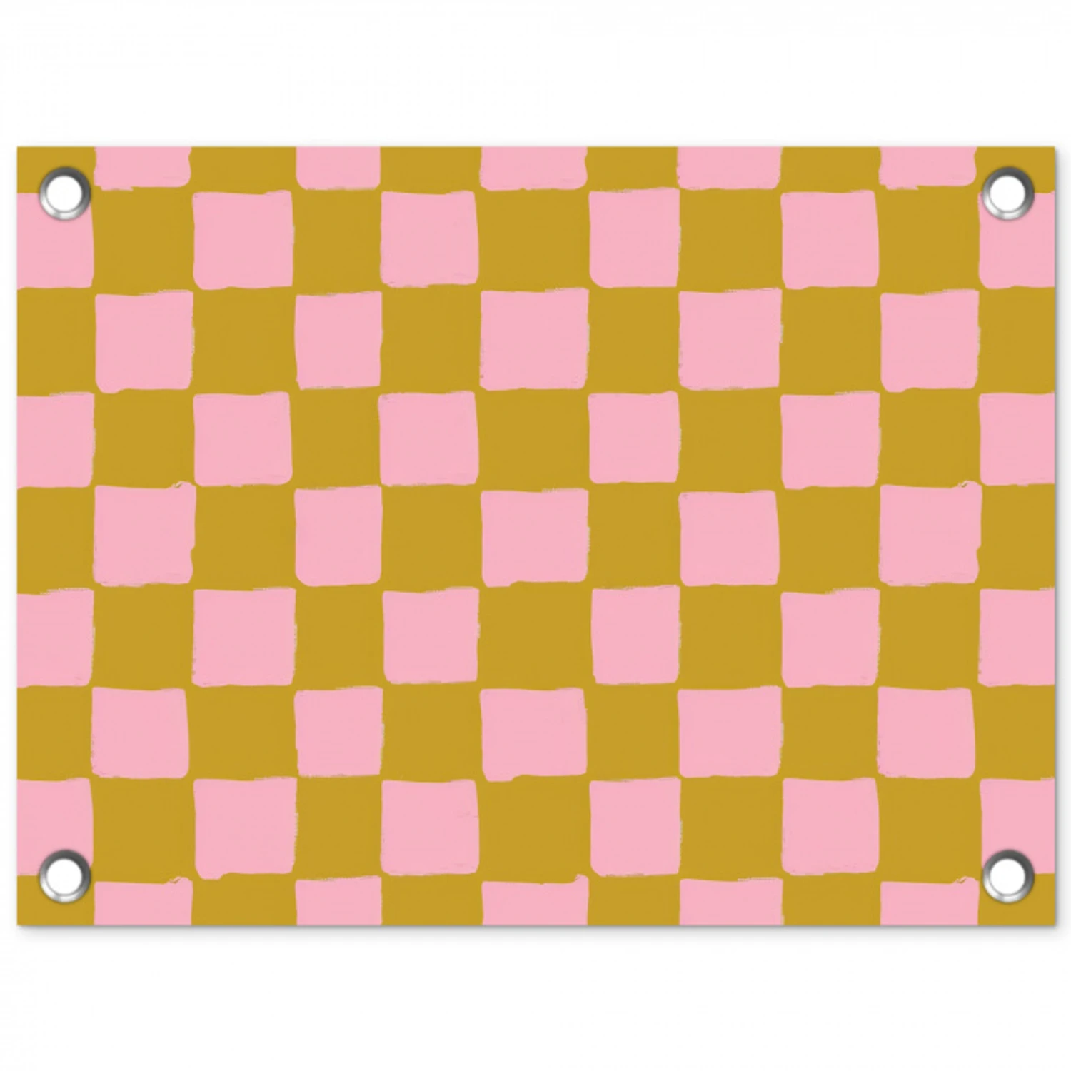 Patroon - Vierkant - Roze tuinposter los doek klein 239 -3d
