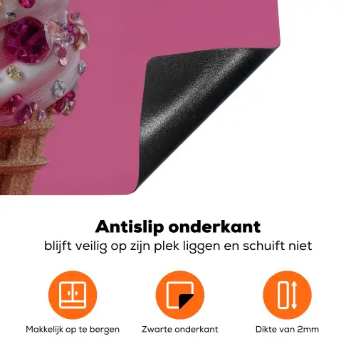 Softijs - Edelstenen - Roze - Hoorntje Inductie beschermer vinyl 3mm klein -zzzzzzz-td-onderkant