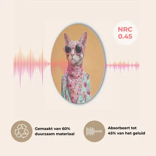Zonnebril - Kat - Sjaal - Bloemen Akoestische PET Vilt - Rond klein -USP_NL