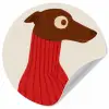 Silhouet - Hond - Trui - Rood Wandcirkel behangsticker klein -3d