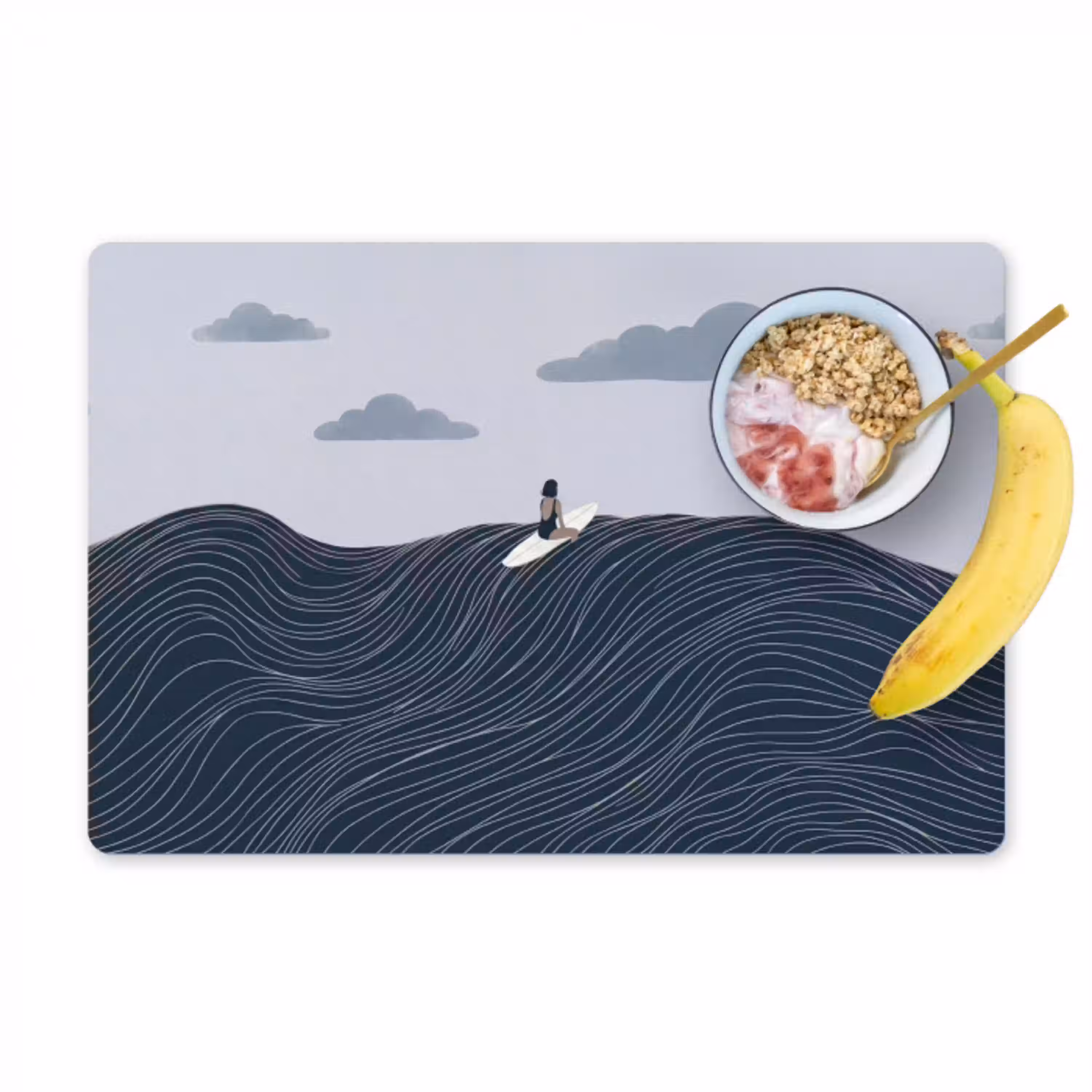 Persoon - Surfen - Oceaan - Natuur - Modern Placemat vinyl groot -zzzproduct_Kitchenyeah-website