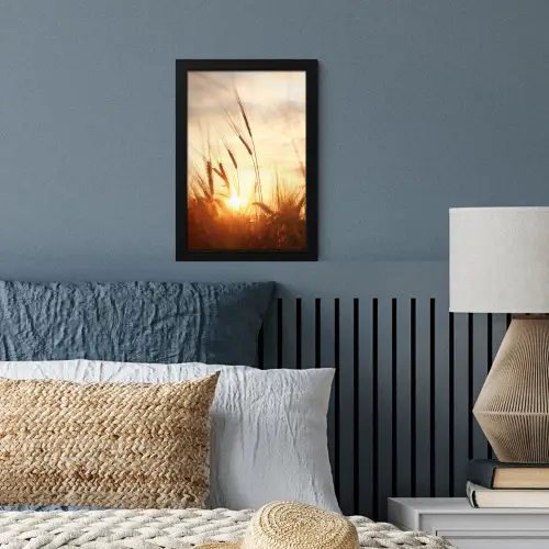 Riet - Gras - Zonsondergang - Natuur - Horizon fotolijst zwart zonder passe partout klein -sfeer3