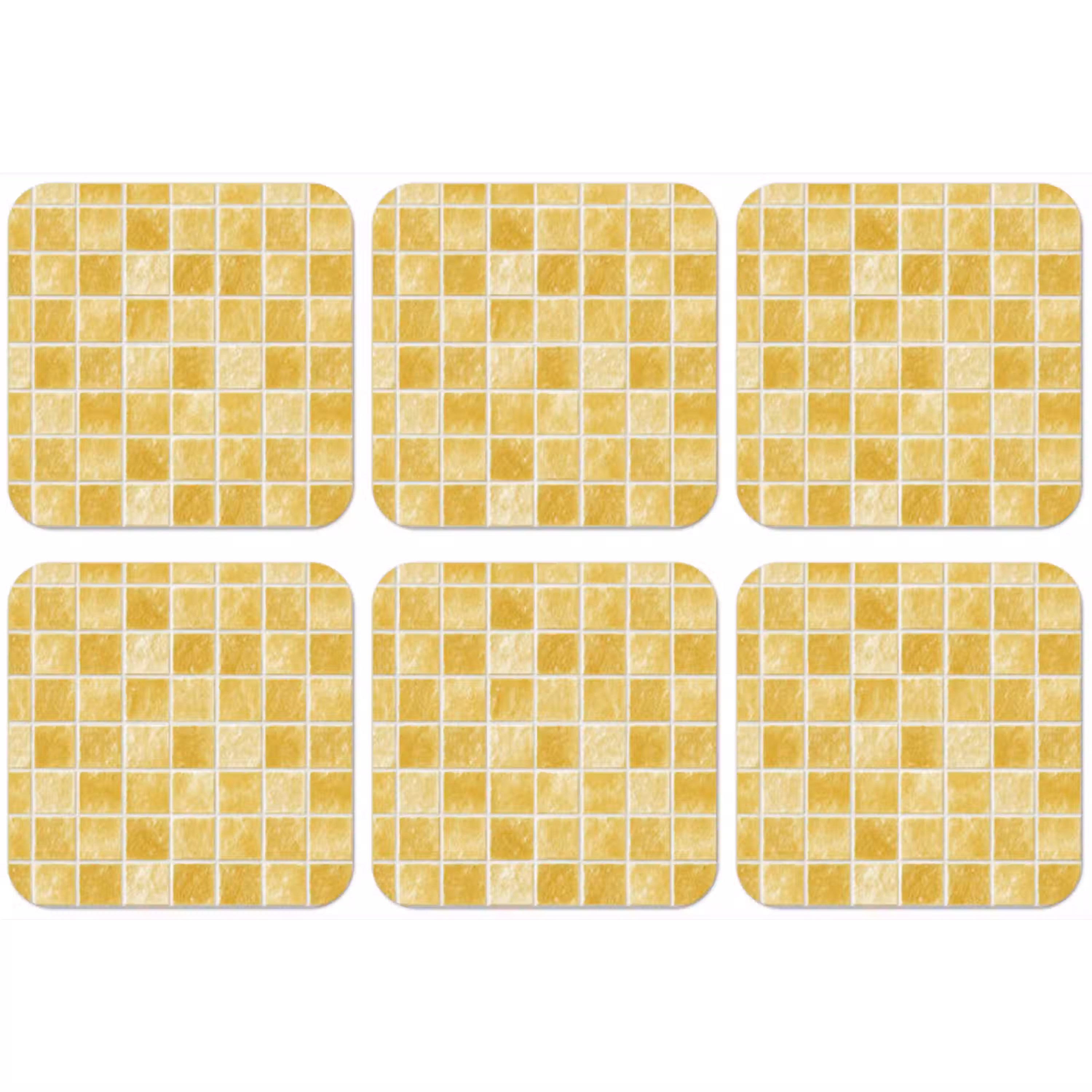 Tegels - Mozaïek - Textuur - Goudgeel onderzetter kurk middel 366 -zkaufland3dotto
