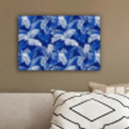 Palmblad - Patroon - Blauw canvas 2cm klein 34 -sfeer3