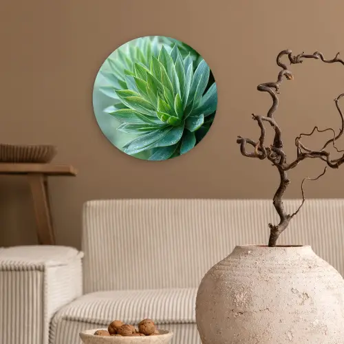 Blad - Plant - Groen - Textuur Wandcirkel kunststof plaat 5mm dik klein -sfeer1