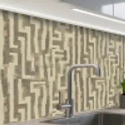 Abstract - Geometrisch - Groen keuken achterwand 2 middel 865 -zzzz3d_schuin