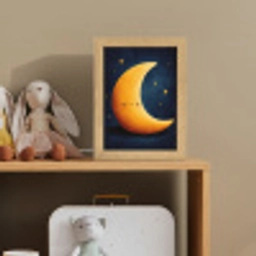 Maan - Geel - Sterren - Gezichtje Light Box met kabel klein -sfeer2_kind
