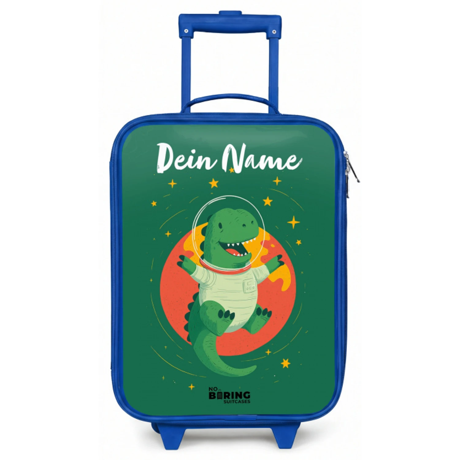 Dino - Planeet - Sterren - Groen Kinderkoffer - Blauw klein -zz3dotto