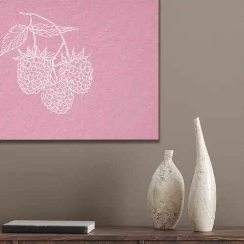 Frambozen - Steel - Getekend - Roze PET vilt klein -sfeer6_closeup