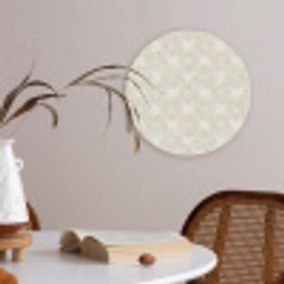 Abstract - Motief - Beige Akoestische PET Vilt - Rond klein 838 -sfeer3