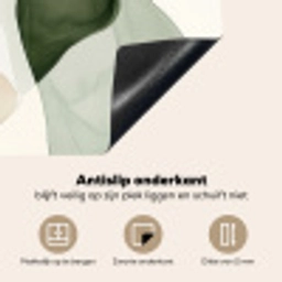 Japandi - Abstract - Groen Inductie beschermer vinyl 3mm middel -sfeer4