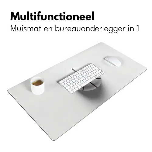 Basketbal - Wit - Schaduw - Lijnen Muismat XXL klein -sfeer4