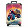 Roze Monstertruck Vliegt over het Asfalt Koffer - NBS - Handbagage middel -productfoto_recht
