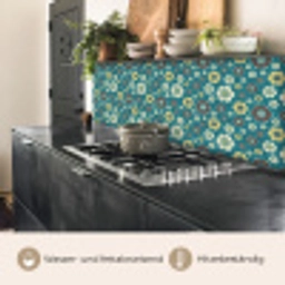 Retro - Bloemen - Patronen - Blauw keuken achterwand 2 middel 871 -usp_DE