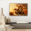 Leeuwen - Zonsondergang - Afrika - Savanne - Dieren canvas 2cm klein -sfeer6