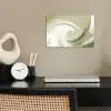 Abstract - Penseelstreken - Golven - Groen poster papier klein -sfeer1
