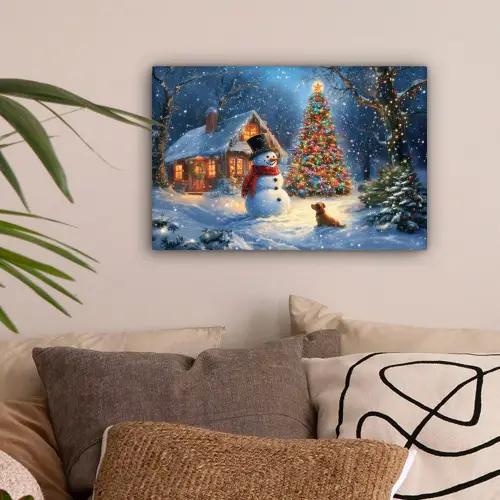 Kerstwonder - Winteravond - Kleurrijk canvas 2cm klein -sfeer1