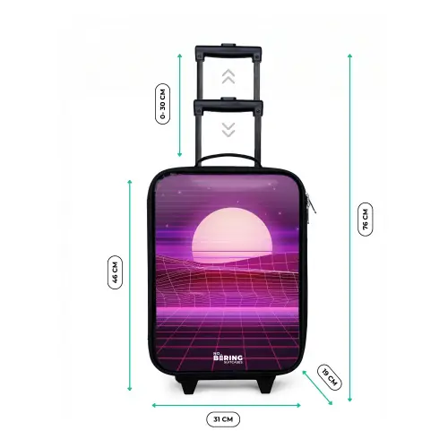 Rasterlandschap met zon Kinderkoffer - Zwart klein -productfoto_formaten