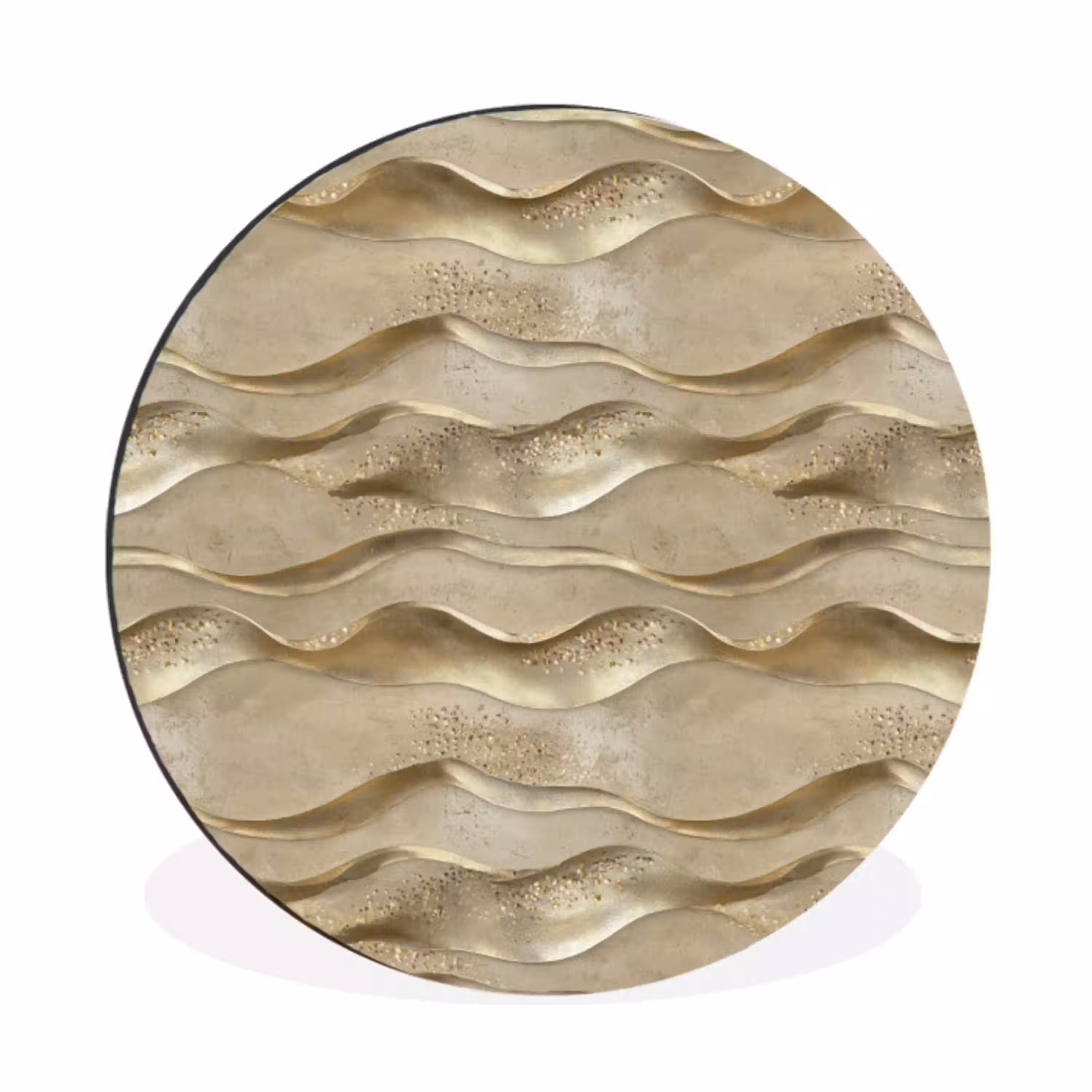 Golven - Patroon - Goud Wandcirkel aluminium klein 190 -3d