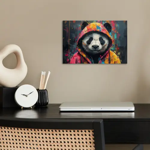 Graffiti - Panda - Jas - Kleurrijk poster papier klein -sfeer1